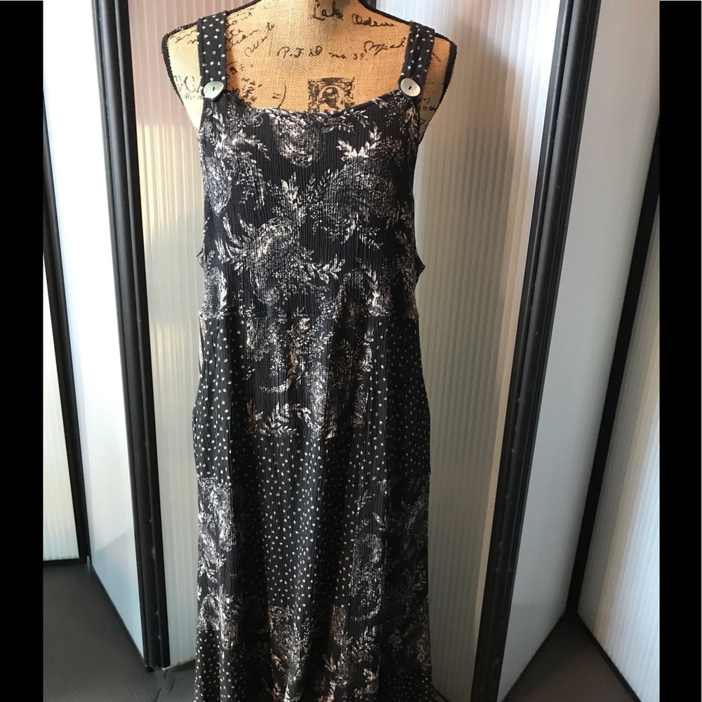 Carole Little jumper. Fabric is unique design. Maxi length, button straps.